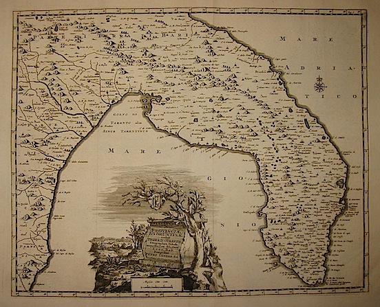 Van der Aa Pieter (1659-1733) Provinciae Hydruntinae vulgo Terra d'Otranto Geographica Tabula accuratissime delineata 1704 Lugduni Batavorum (Leiden) 